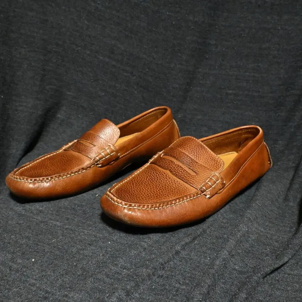 Cole Haan x Nike Air Men's 10M Driving Slip-On Moc Loafers Pebble Grain Leather